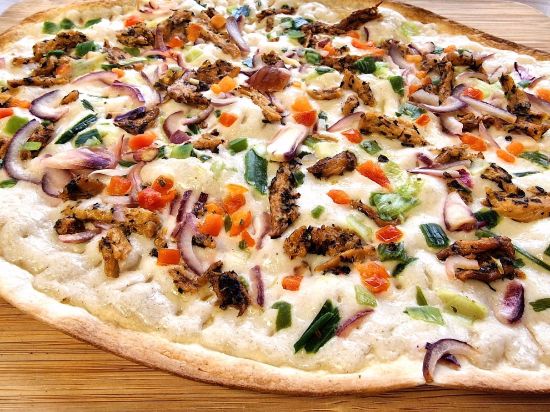 Flammkuchen vegan Traditionell, rund